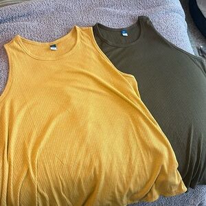 2-PK Fall Colors Old Navy Luxe Ribbed Swing Tanks XXL